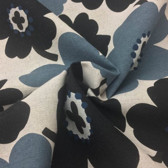 【綿麻】北欧風 ナチュラルプリント(1・大) 59000-W 約110cm巾 全5色