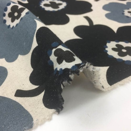 【綿麻】北欧風 ナチュラルプリント(1・大) 59000-W 約110cm巾 全5色