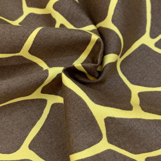 【ツイル】88306 キリン柄 コットン100% 約110cm巾