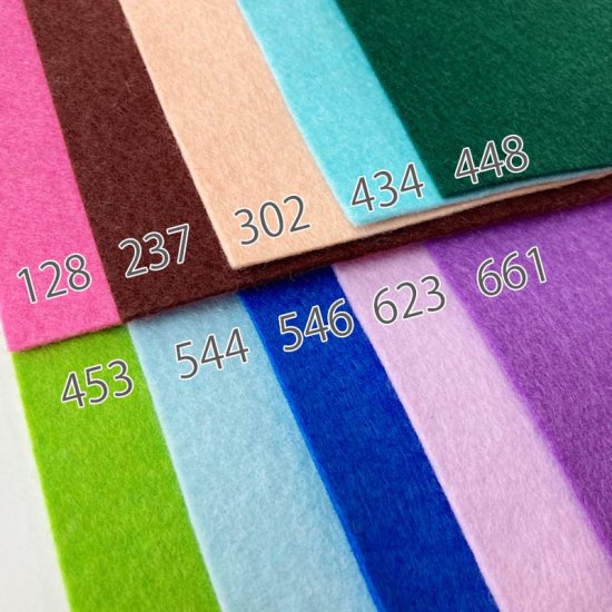 【フェルト】手芸フェルト ミニー200 約20cm×20cm 全69色