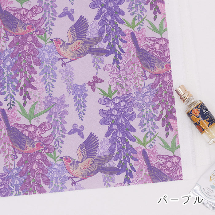 《 藤の花柄 》コットン100％ シーチング MA-0740～0743