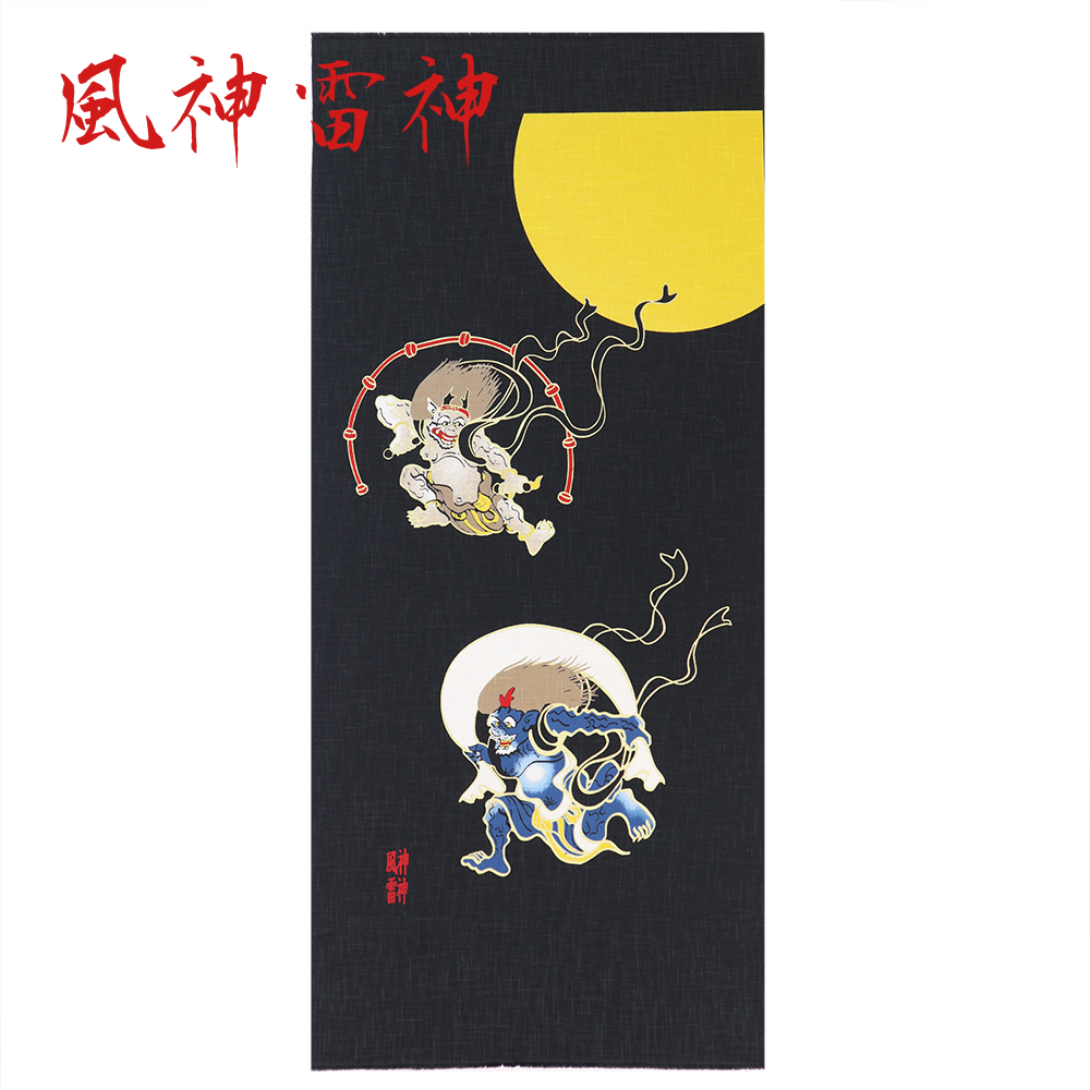 【むら糸タペストリー】風神雷神 KP7290-301 約48cm×約110cm