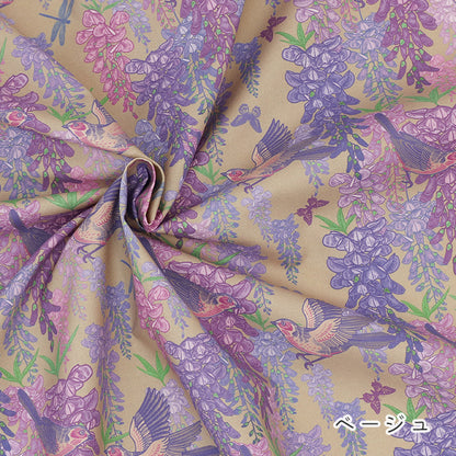 《 藤の花柄 》コットン100％ シーチング MA-0740～0743